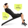 A man is performing a sit-up exercise on a black slant board, with yellow graphic overlays indicating weight capacities. Anteprima dell’immagine prodotto