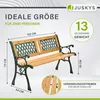 A garden bench with dimensions and weight information displayed. Náhľad obrázku produktu