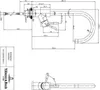 Technical drawing with dimensions and annotations for a Villeroy & Boch faucet. Produktbild-Vorschau