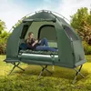 COSTWAY Feldbett mit Zelt, Campingbett mit Vorzelt, Produktbild-Vorschau 2