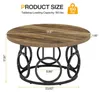Tribesigns runder Couchtisch, 80 cm industrieller runder Produktbild-Vorschau 7