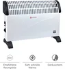A white and black electric heater with black feet, shown from a front-diagonal angle. Produktbild-Vorschau