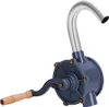 A hand-operated rotary pump with a curved spout and a wooden handle, isolated on a white background. Náhľad obrázku produktu