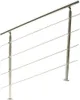 A stainless steel stair railing with four horizontal cables, shown against a white background. Produktbild-Vorschau