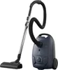 A dark gray Electrolux bagged hoover with a silver telescopic wand and black hose and floor head, isolated on a white background. Produktbild-Vorschau