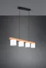 Hanglamp Cameron 4-lichts wit met houtbruin Productafbeelding-voorbeeld 1