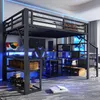 ELANDEPOT Łóżko na antresoli 140 × 200 cm czarny Podgląd zdjęcia produktu 1