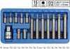 Torx E Profil Bitsatz Nuss Einsätze Ratsche Bit Set 15 tlg Produktbild-Vorschau 1