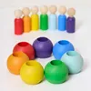 Montessori-Holzspielzeug Kleine Steckpuppen mit Hüten und Produktbild-Vorschau 2