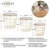 Metalltisch 3er Set Beistelltisch 3tlg Metall Gold Natur Produktbild-Vorschau 2