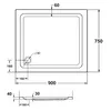 Schulte Duschwanne Adria 90x75 cm, Sanitäracryl Weiß, Set Produktbild-Vorschau 5