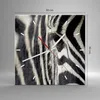 Wanduhr - Quadrat - Glasuhr - Zebra Streifen Tierwelt Produktbild-Vorschau 3