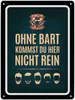 Metallschild XL mit Barber-Shop Motiv und Spruch: Ohne Bart Produktbild-Vorschau 1
