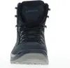 A single blue hiking boot is shown from the front against a white background. Produktbild-Vorschau