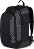 A black backpack with a checkered pattern on the front pockets and side. Anteprima dell’immagine prodotto