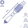 Diagram showing dimensions and usage of a hot air brush. Podgląd zdjęcia produktu
