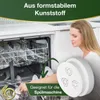 A woman is placing dishes into a dishwasher, next to a product that appears to be a pasta mold. Produktbild-Vorschau