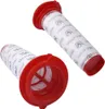 Two vacuum cleaner filters with red plastic ends and white filter material, displayed against a white background. Produktbild-Vorschau