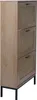 A shoe cabinet with three rattan-fronted drawers and black metal legs, shown against a white background. Anteprima dell’immagine prodotto