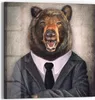 DEQORI Glasbild Echtglas 30x30 cm 'Grizzly im Anzug' Produktbild-Vorschau 1