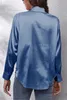 ASKSA Chemise Femme Satin Col V Chemise Elégante Boutons Voir les images du produit 5