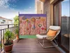 Paravent Outdoor Wetterfest 180 x 178 cm Retro Flowers | Produktbild-Vorschau 5