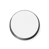 A round mirror with a black frame on a white background. Produktbild-Vorschau
