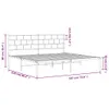 vidaXL Struttura letto con testiera in metallo bianco Anteprima dell’immagine prodotto 7
