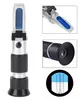 A collage of images showing a refractometer, its close-up details, and a close-up of its measurement scale. Náhled obrázku produktu