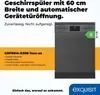 A dishwasher is shown with marketing text and an energy efficiency label. Produktbild-Vorschau