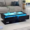 okwish Hochglanz Couchtisch Kaffeetisch mit Zwei Schubladen Produktbild-Vorschau 1