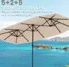 COSTWAY ombrellone doppio 380x200cm con manovella e 12 Anteprima dell’immagine prodotto 5