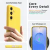 A collage of images showcasing a yellow phone case, highlighting its features and use. Náhled obrázku produktu