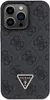 A close-up view of a black Guess phone case with a repeating logo pattern. Náhled obrázku produktu