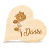 Zirbenherz Danke mit Rose 12cm Produktbild-Vorschau 2