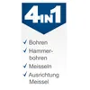 A marketing graphic showing the '4-in-1' feature of a product with bullet points listing the functions. Produktbild-Vorschau