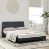 Bett mit Matratze Dunkelgrau 120x200 cm Samt Produktbild-Vorschau 3