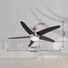 A ceiling fan with dimensions indicated by text overlays. Produktbild-Vorschau