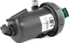 A black diesel fuel filter with a green connector and a white label with product information. Voir les images du produit