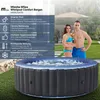 A couple posing next to an inflatable hot tub in a backyard setting. Produktbild-Vorschau