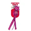 A pink plush dog toy shaped like a hippo with long streamers, packaged on a red and white cardboard backing. Anteprima dell’immagine prodotto