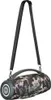 A portable speaker with a camouflage pattern and a carrying strap. Náhľad obrázku produktu