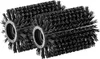 Two black cylindrical brushes with metal hubs are shown against a white background. Voir les images du produit