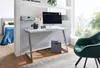 FineBuy Schreibtisch 120x55x76 cm Hochglanz Weiß / Silber Produktbild-Vorschau 2