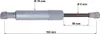 A diagram of a gas spring with dimensions indicated. Produktbild-Vorschau