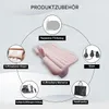 Diagram showing the components and accessories of an inflatable car mattress. Produktbild-Vorschau