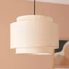 Pendelleuchte Metall und Stoff Arija Beige Produktbild-Vorschau 3