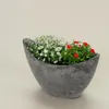 Hohe Pflanzschalen oval 2x 24 cm für draussen schwarz Produktbild-Vorschau 5