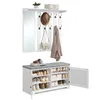 Schuhbank Wandgarderobe Set, Garderobe mit Spiegel, 10 Produktbild-Vorschau 7