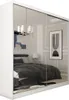 A mirrored wardrobe reflecting a bedroom interior. Produktbild-Vorschau